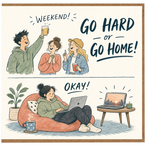 Birthday Card, Go Hard or Go Home Funny Encouragement Card