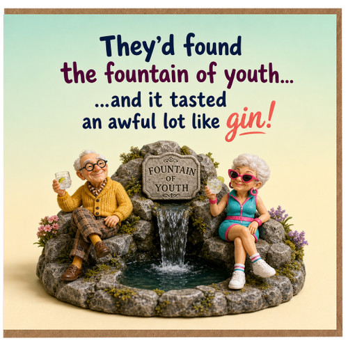 Birthday Card, Fountain of Youth Gin Joke Card