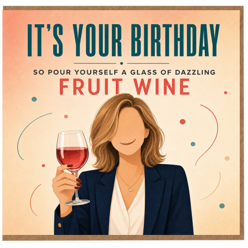 Birthday Card, It's Your Birthday Fruit Wine Greeting Card