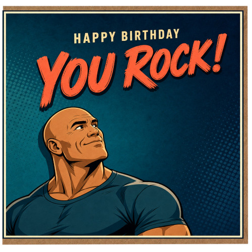 Birthday Card, You Rock Happy Birthday Card
