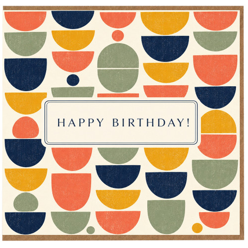 Birthday Card, Retro Geometric Birthday Card