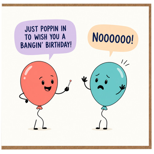 Birthday Card, Humorous Balloon Birthday Card