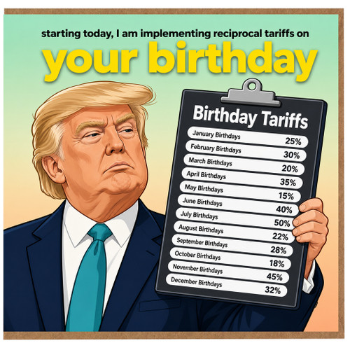 Birthday Card, Humorous Trump Birthday Tariffs Card