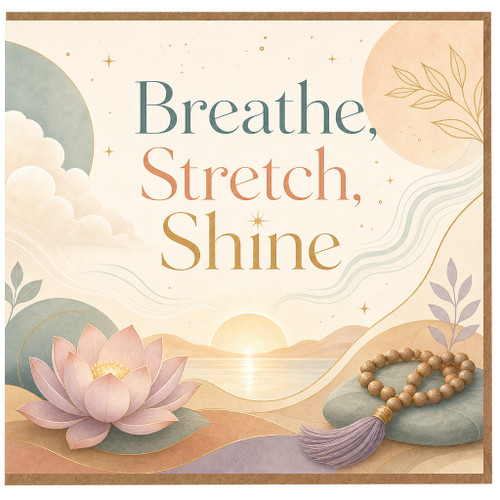 Birthday Card, Breathe, Stretch, Shine Yoga Motivation Greeting Card