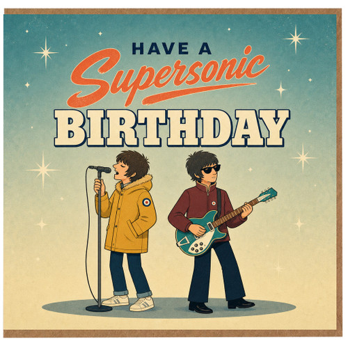 Birthday Card, Have a Supersonic Birthday Retro Music Card