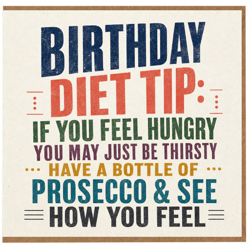 Birthday Card, Funny Birthday Card for Prosecco Lover