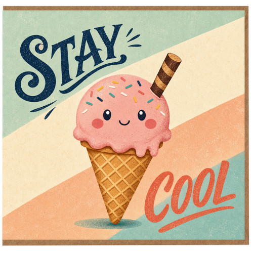 Birthday Card, Stay Cool Ice Cream Greeting Card