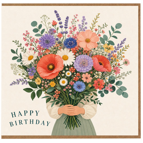 Birthday Card, Colourful Wildflower Bouquet Greeting Card