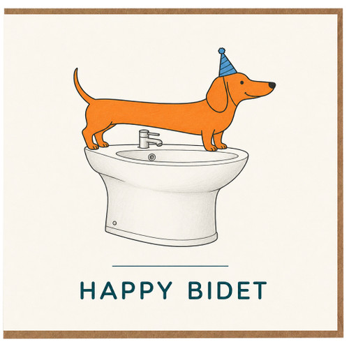 Birthday Card, Dachshund Toilet Pun Card