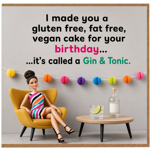 Birthday Card, Gin & Tonic Funny Birthday Card