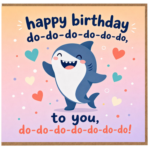 Birthday Card, Funny Happy Birthday Shark Card