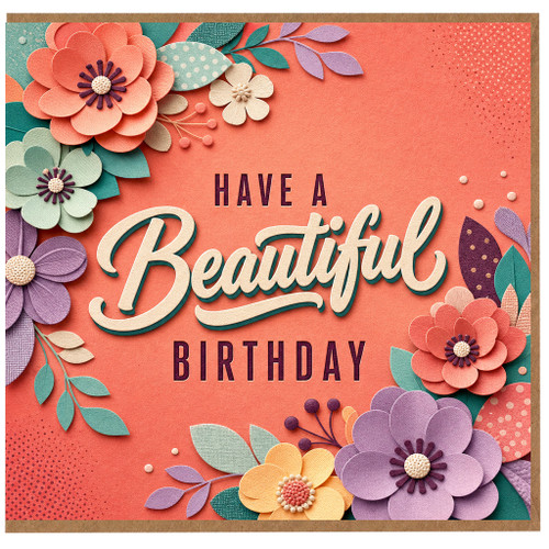 Birthday Card, Have a Beautiful Birthday Floral Design