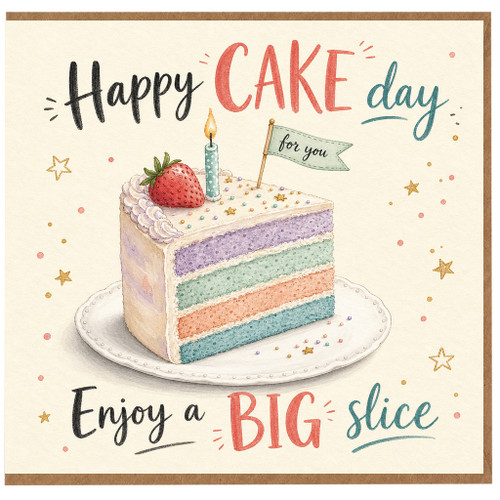 Birthday Card, Happy Cake Day Big Slice Card