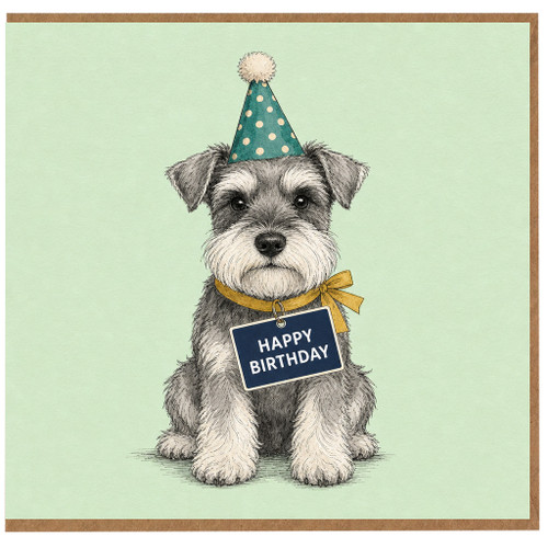 Birthday Card, Cute Schnauzer Birthday Card