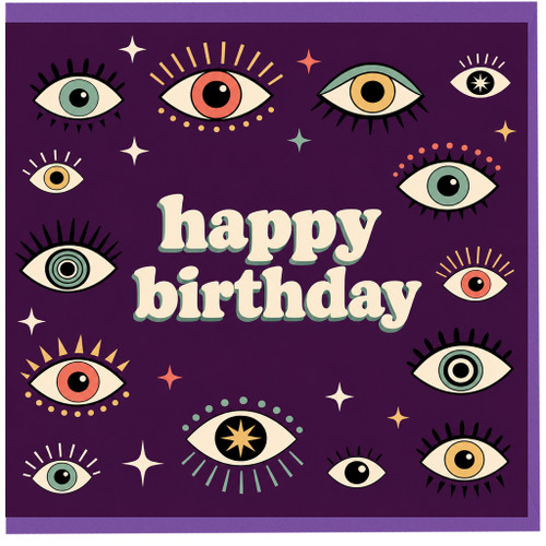Birthday Card, with Colourful Eye Design