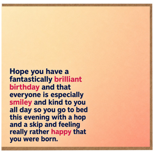 Birthday Card, Hope You Have a Fantastically Brilliant Birthday Card