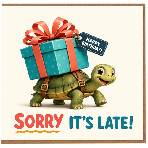 Birthday Card, Cute Turtle Happy Birthday Card
