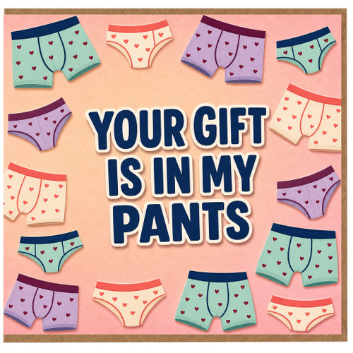 Birthday Card, Your Gift Is in My Pants Card