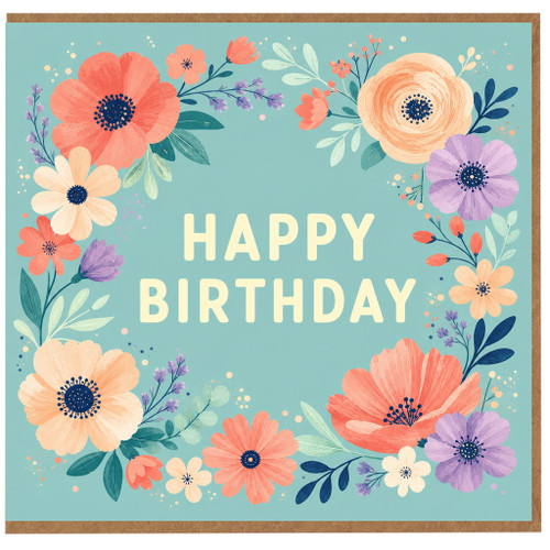 Birthday Card, Floral Birthday Card
