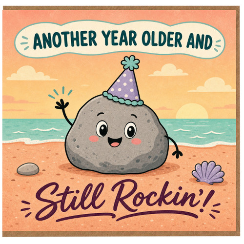 Birthday Card, Another Year Older and Still Rockin' Funny Age Birthday Card
