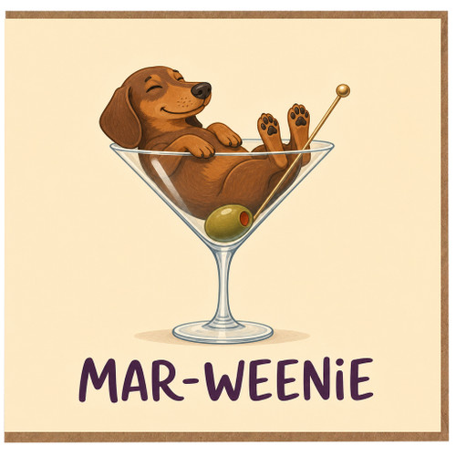 Birthday Card, Mar - Weenie Birthday Card, Humorous na Greeting Card