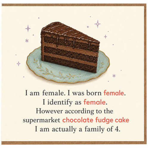 Birthday Card, Chocolate Fudge Cake Joke Card