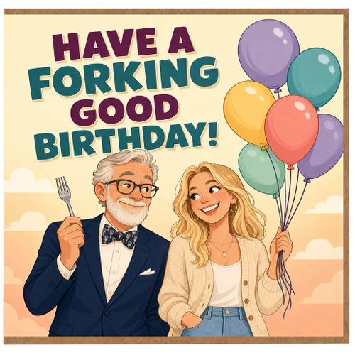 Birthday Card, Have a Forking Good Birthday Funny Birthday Card