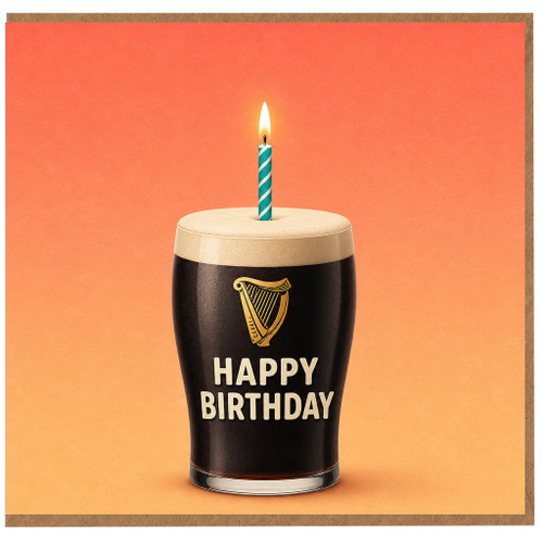 Birthday Card, Novelty Pint Glass with Candle Design