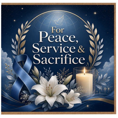 Birthday Card, For Peace Service & Sacrifice Military Thank You Card