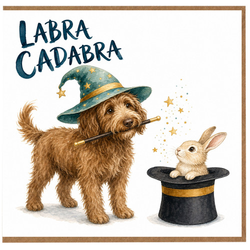 Birthday Card, Labra Cadabra Funny na and Rabbit Greeting Card