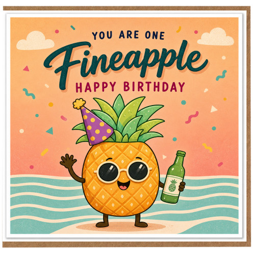 Birthday Card, You Are One Fineapple Happy Birthday Pineapple Card