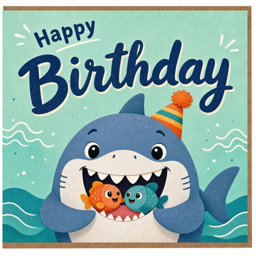 Birthday Card, Happy Birthday Shark Card
