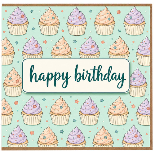 Birthday Card, Happy Birthday Cupcake Design