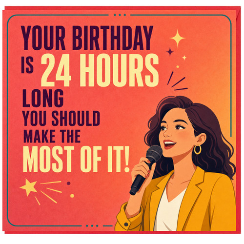24th Birthday Card, Funny Birthday Card for Her