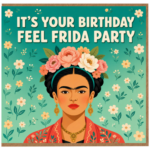 Birthday Card, Frida Kahlo Inspired Birthday Card, Feel Frida Party Card