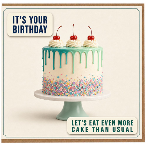 Birthday Card, With Cake Design