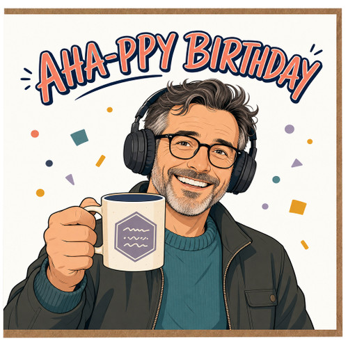 Birthday Card, Funny Aha - Pppy Birthday Card, Music Lover Birthday Card