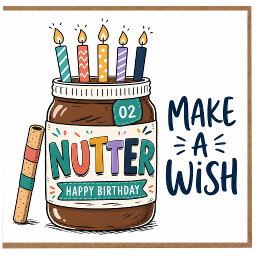 2nd Birthday Card, Make A Wish Nutter Happy Birthday Card