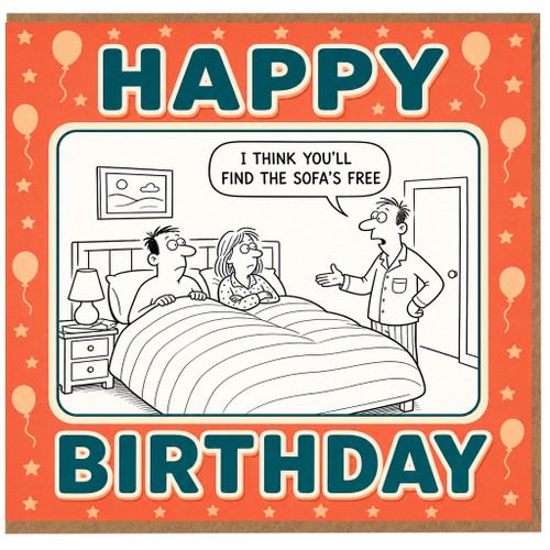 Birthday Card, Funny Happy Birthday Sofa's Free Cartoon Card