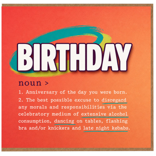 Birthday Card, Funny Dictionary Style Birthday Definition Card