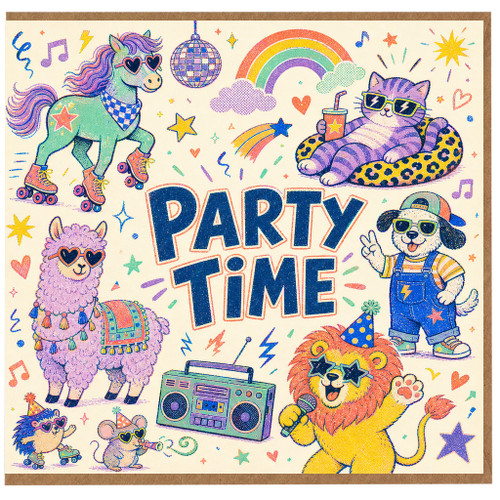 Birthday Card, Fun Retro Party Card