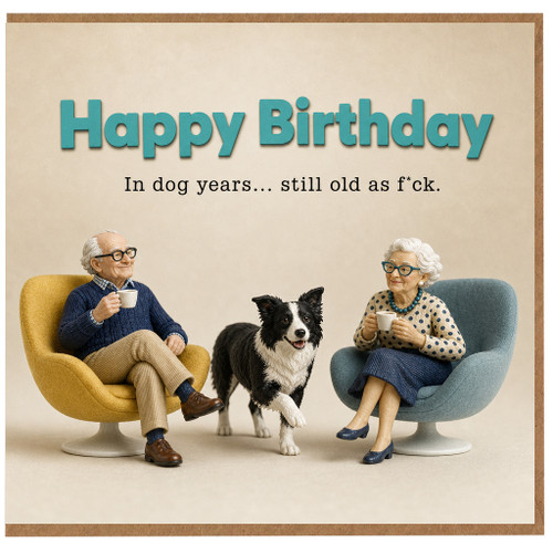 Birthday Card, Happy Birthday Card with na Years Joke