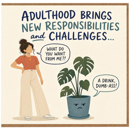 Birthday Card, Funny Adulthood Greeting Card