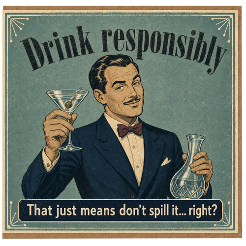 Birthday Card, Humorous Drinking Card