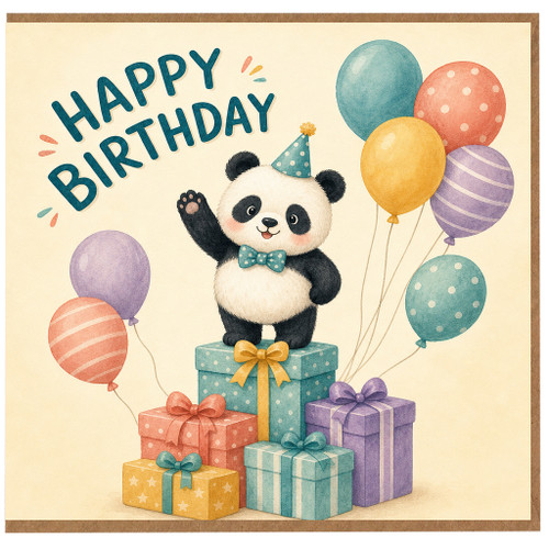 Birthday Card, Cute Panda Happy Birthday Card