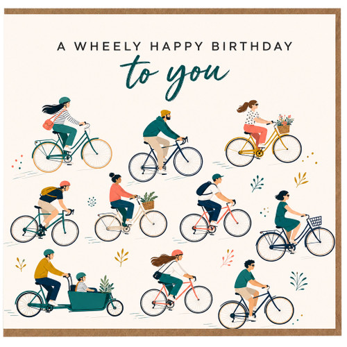 Birthday Card, A Wheely Happy Birthday to You Cycling Card