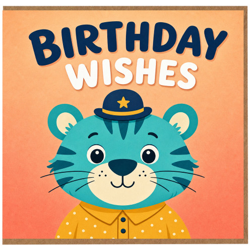 Birthday Card, Cute Tiger Birthday Card
