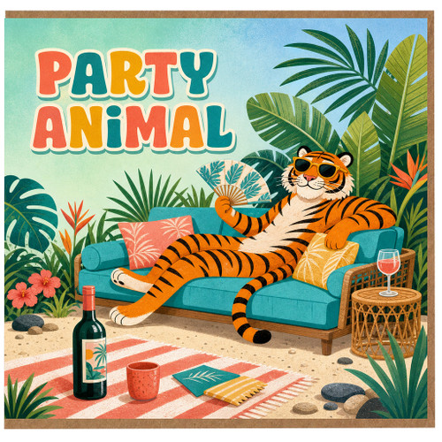 Birthday Card, Tiger Birthday or Celebration Greeting Card