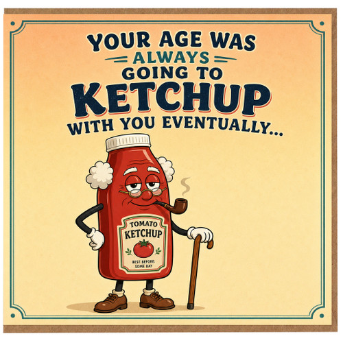Birthday Card, Your Age Was Always Going to Ketchup with You Eventually