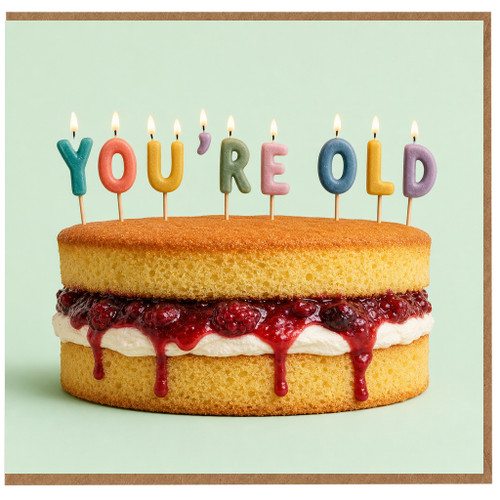 Birthday Card, You're Old Cake Card